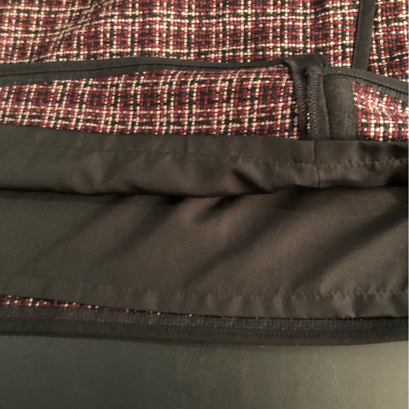 Ann Taylor Loft Tweed Skirt Womens 10 Maroon black white Side Zip Lined - Picture 6 of 8